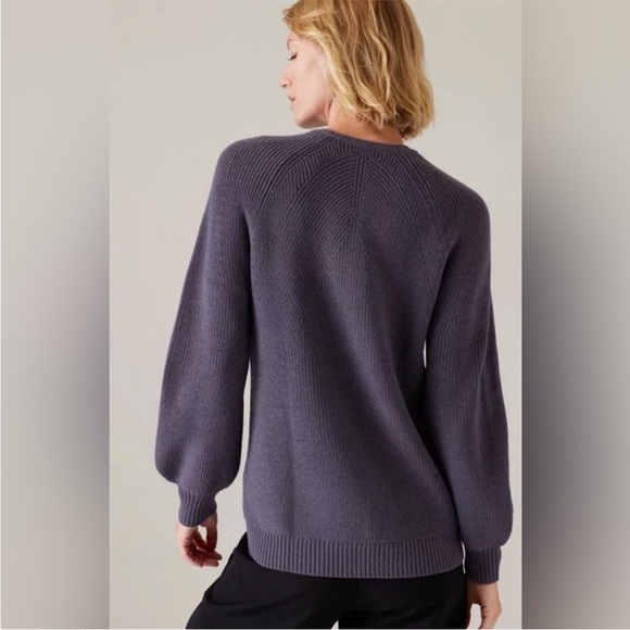 Athleta Purple Hanover Refined V-Neck Sweater Size Large - Picture 2 of 6